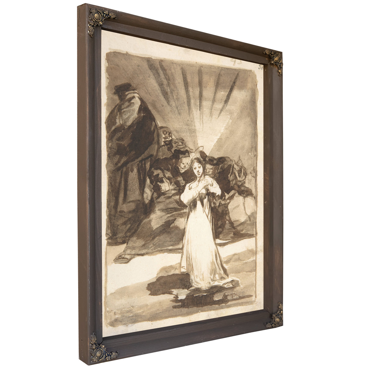 A Radiant Female Figure Beset Dark By Francisco de Goya