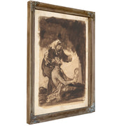 A Woman Giving Mug to Old Man Ca By Francisco de Goya