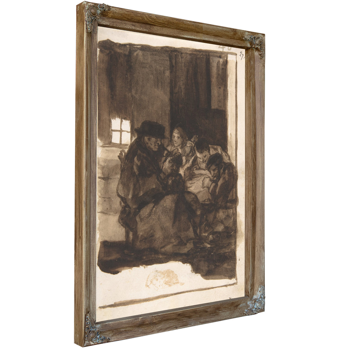 An Old Man Delousing Boy an Interior By Francisco de Goya