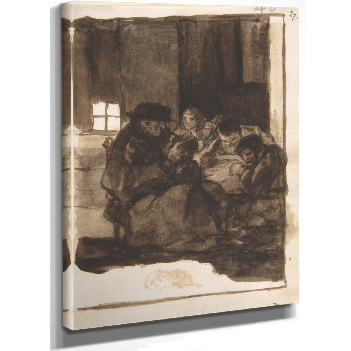 An Old Man Delousing Boy an Interior By Francisco de Goya