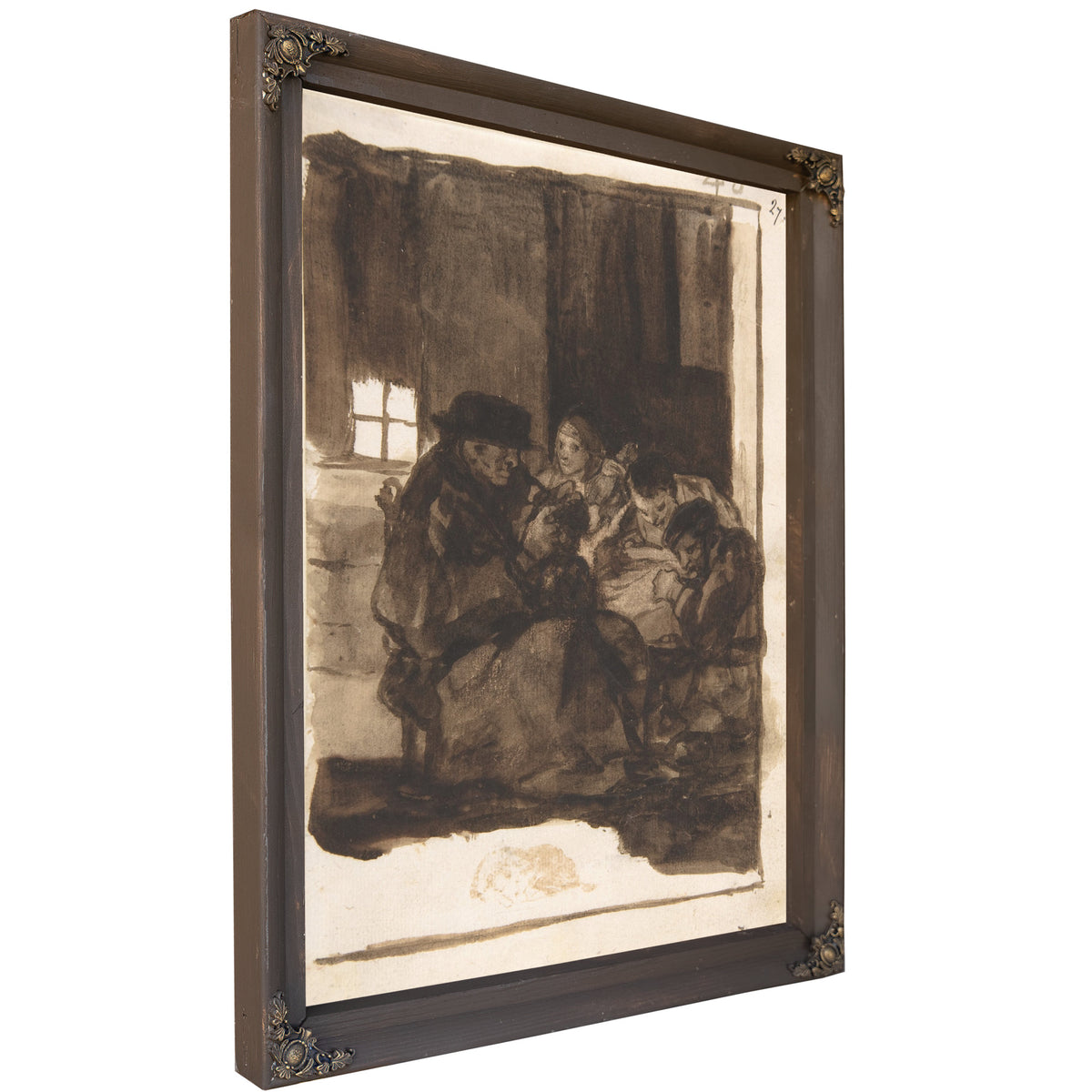 An Old Man Delousing Boy an Interior By Francisco de Goya