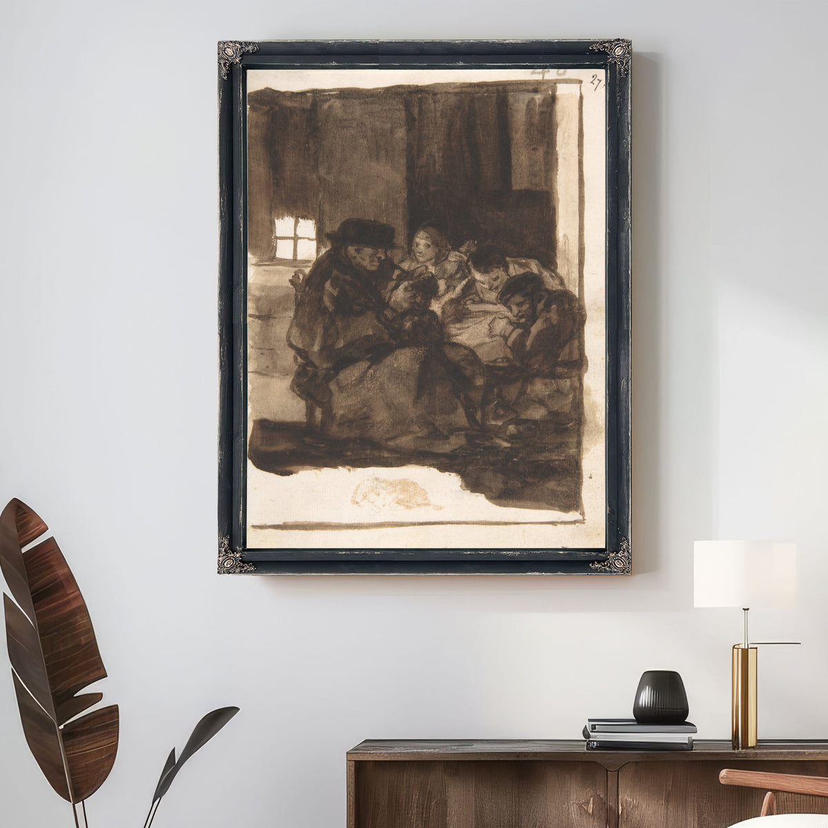 An Old Man Delousing Boy an Interior By Francisco de Goya