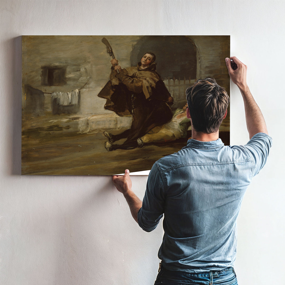Friar Pedro Clubs El Maragato the Butt By Francisco de Goya