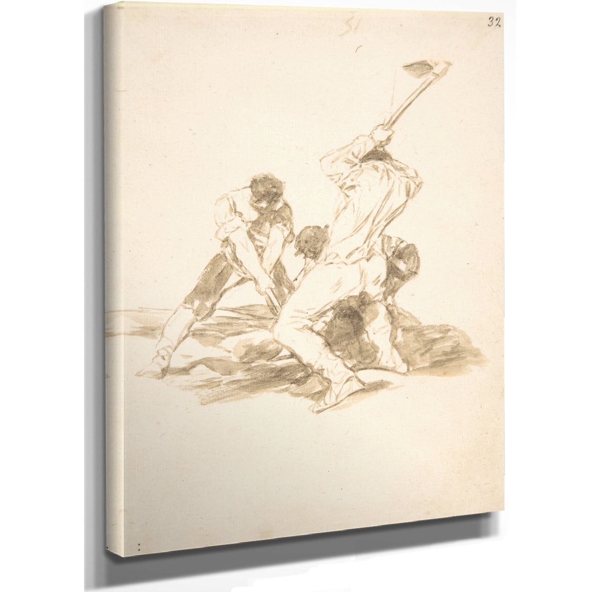 Three Men Digging Ca 181220 By Francisco de Goya