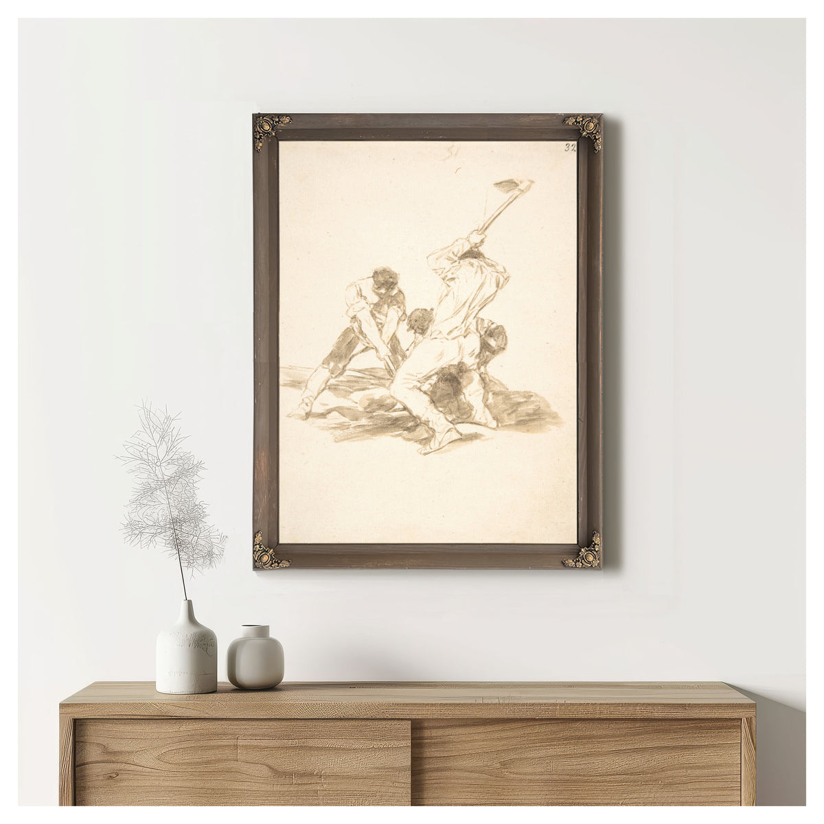 Three Men Digging Ca 181220 By Francisco de Goya
