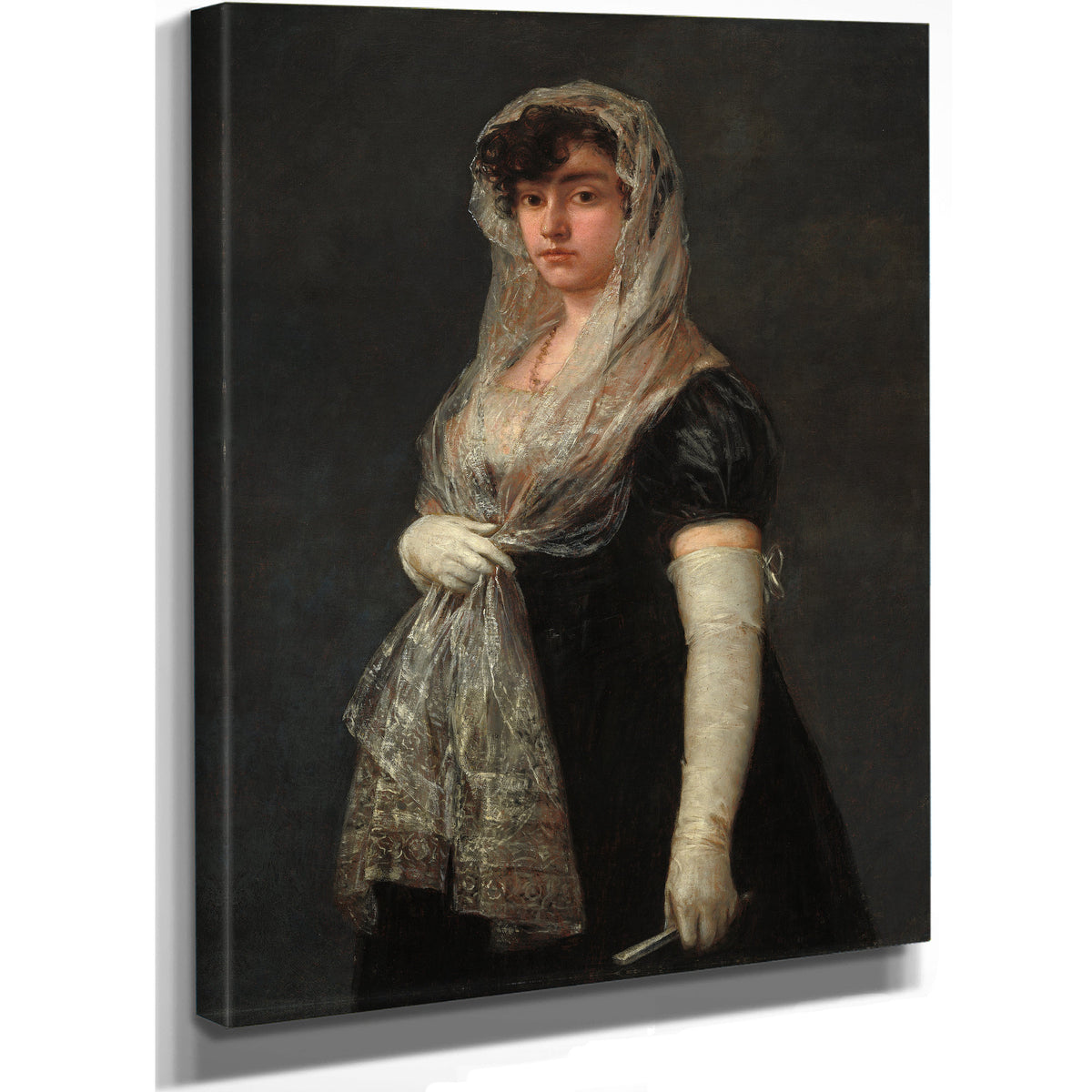 Young Lady Wearing Mantilla Basquina C By Francisco de Goya