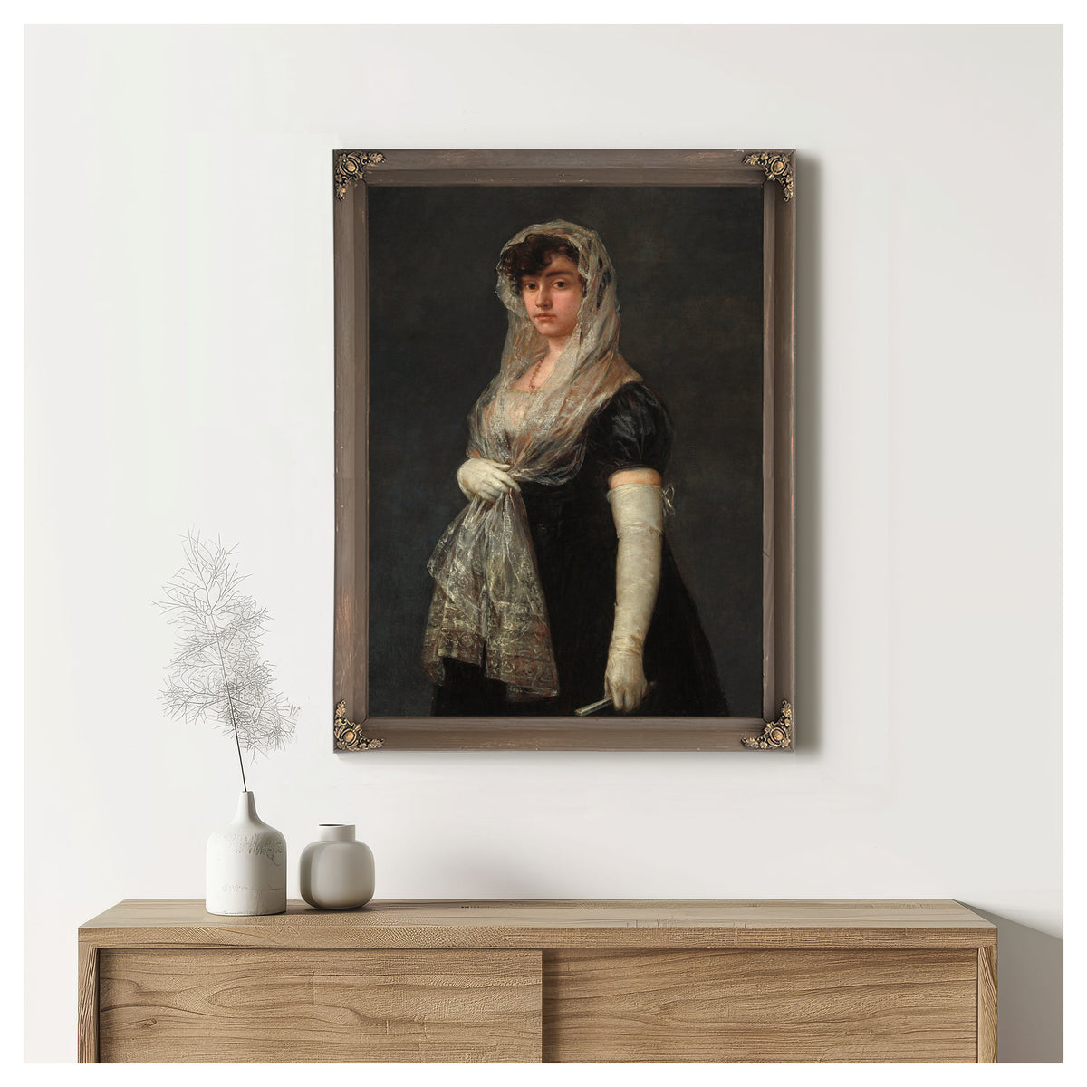 Young Lady Wearing Mantilla Basquina C By Francisco de Goya