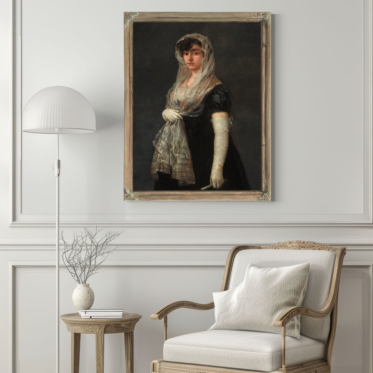 Young Lady Wearing Mantilla Basquina C By Francisco de Goya
