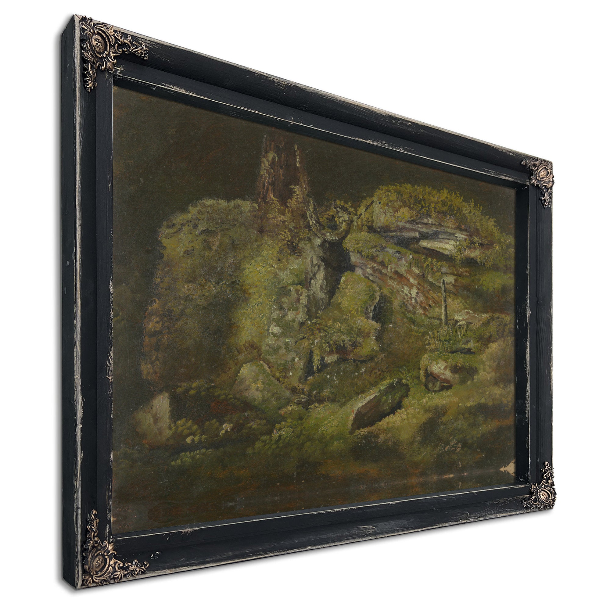Boulder the Woods Ca 1845 By Frederic Edwin Church