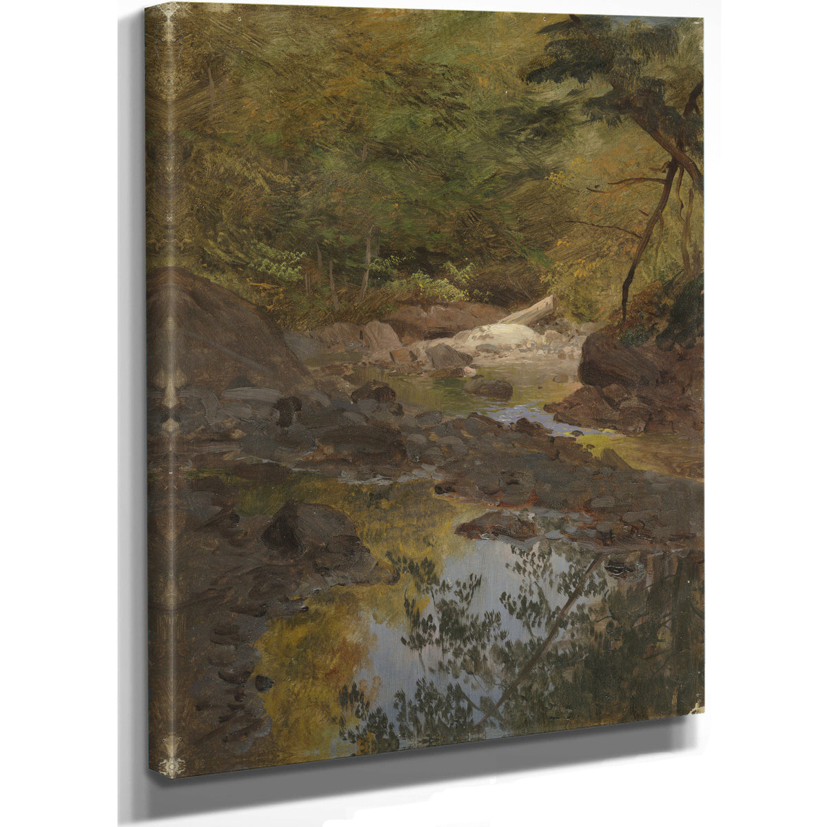 In New England Woods 1855co65 By Frederic Edwin Church