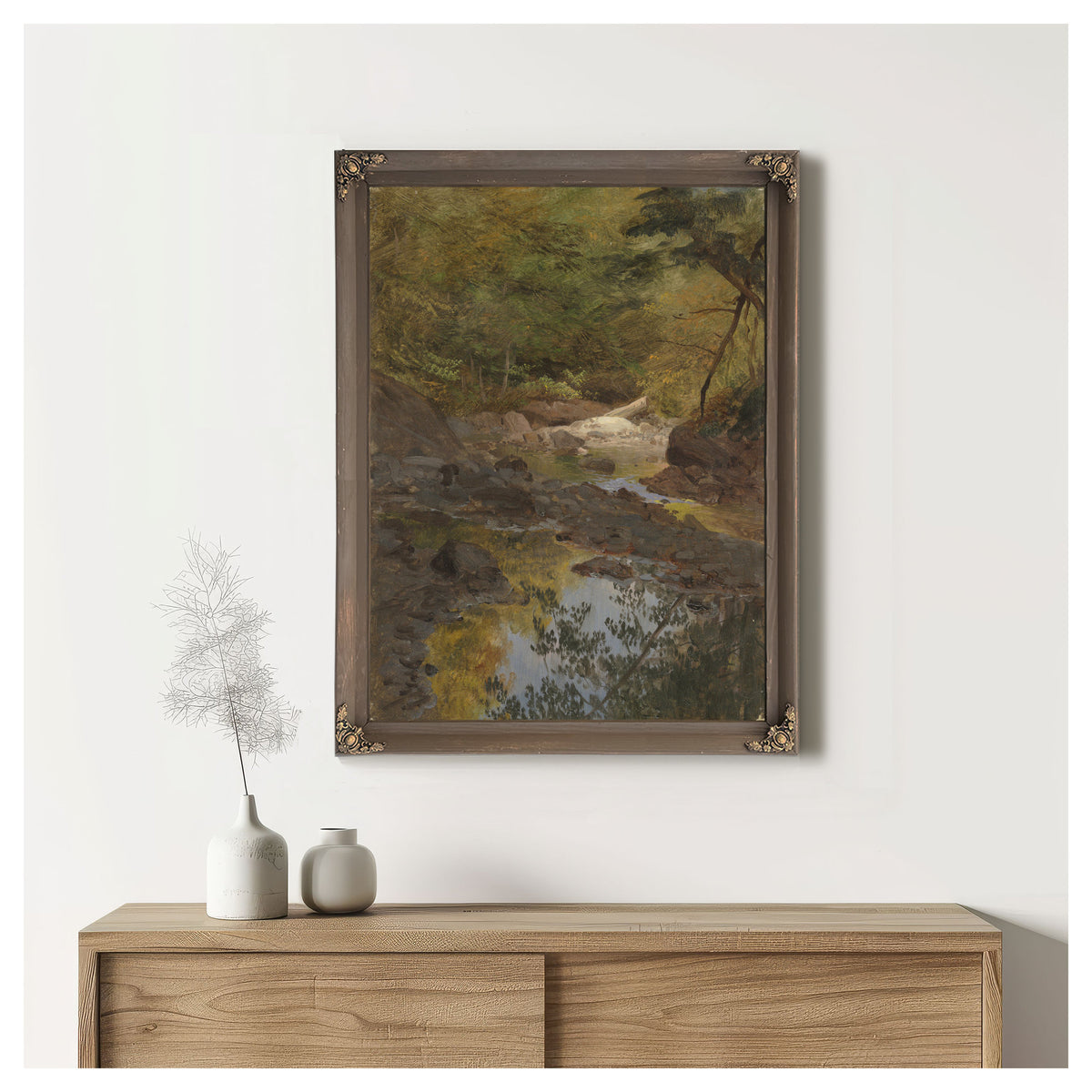 In New England Woods 1855co65 By Frederic Edwin Church