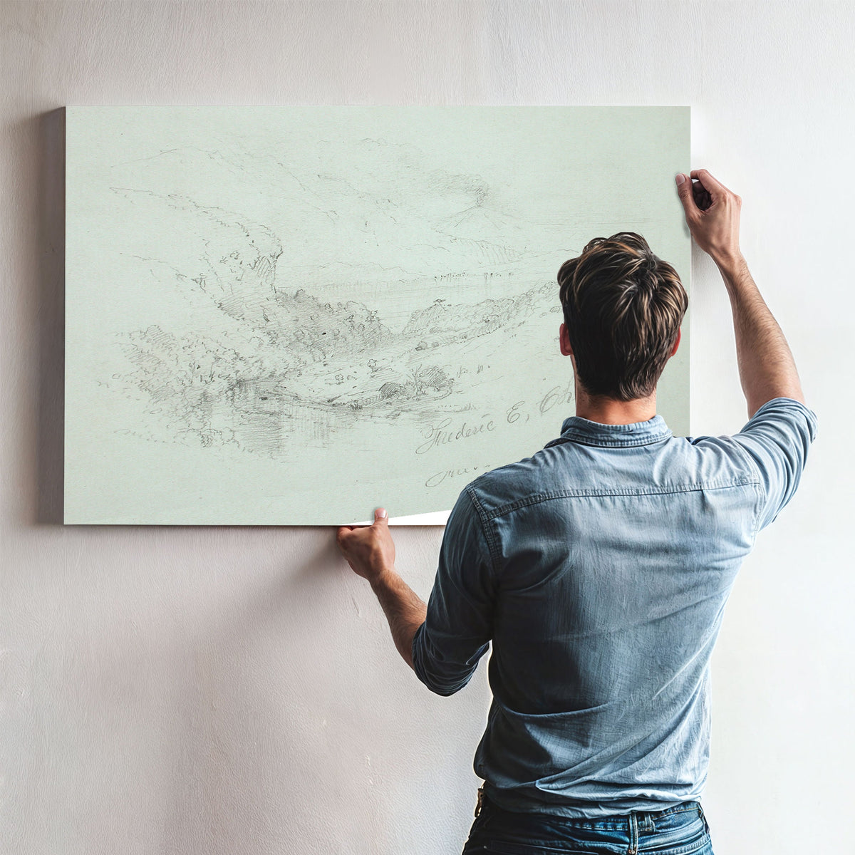 Landscape Flaming Volcano South By Frederic Edwin Church