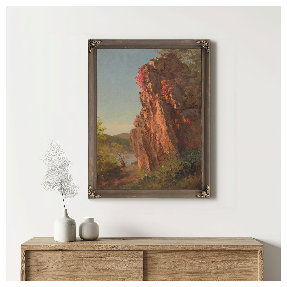 Landscape Large Rock Possibly North By Frederic Edwin Church