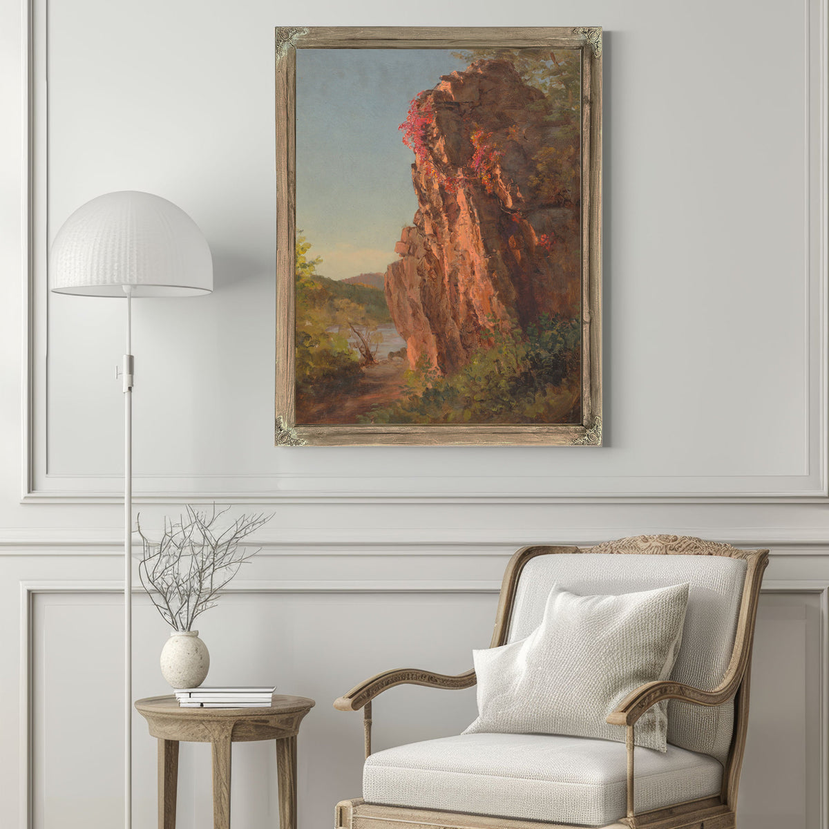 Landscape Large Rock Possibly North By Frederic Edwin Church