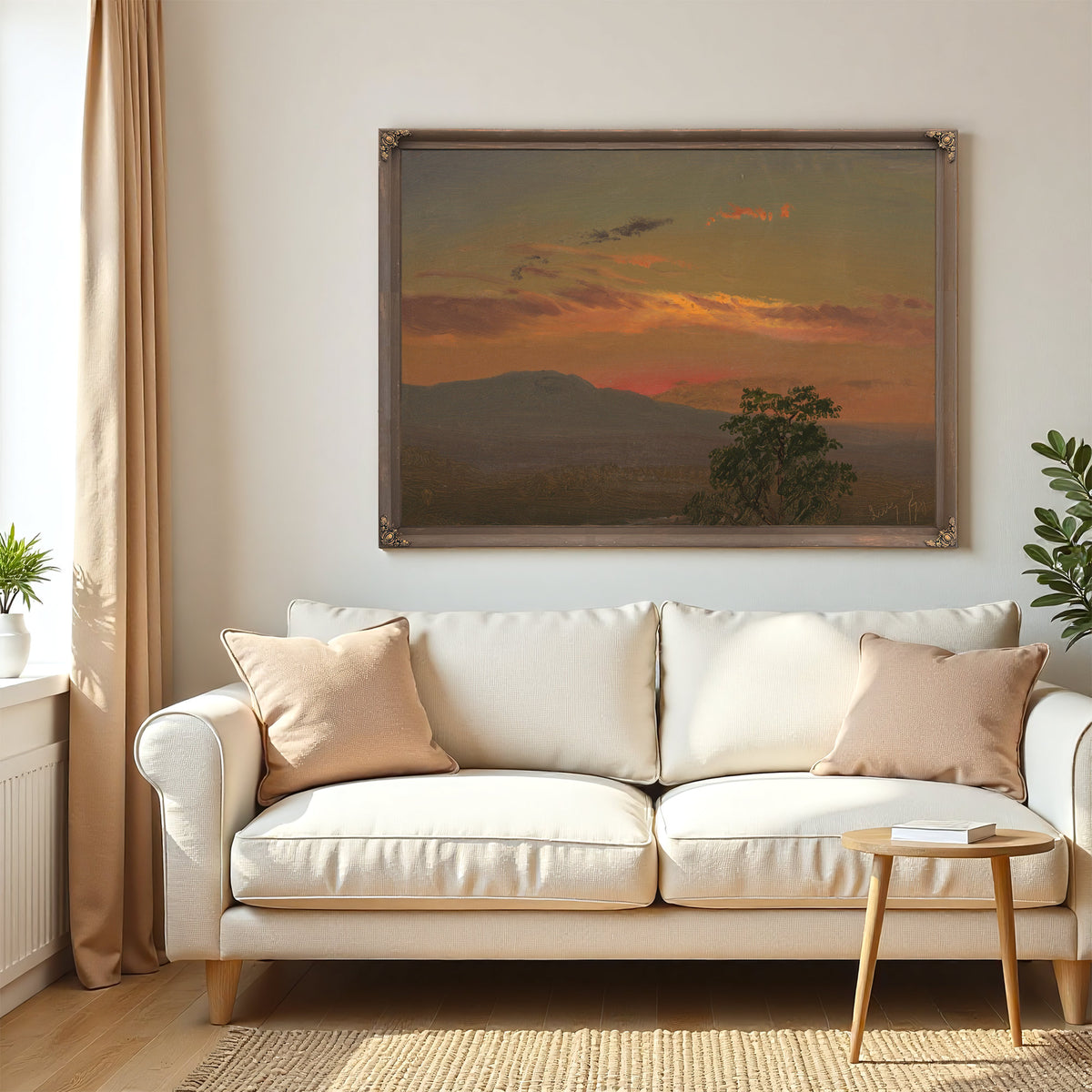 Landscape Sunset Hudson N Y 1870 By Frederic Edwin Church