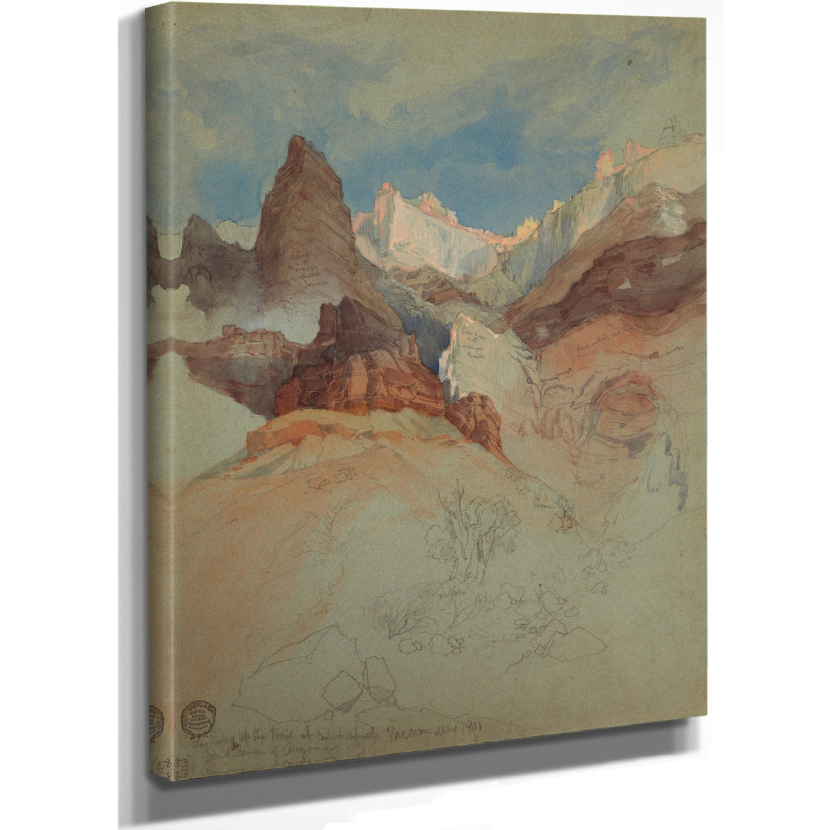 Looking Up Trail Bright Angel Grand By Frederic Edwin Church