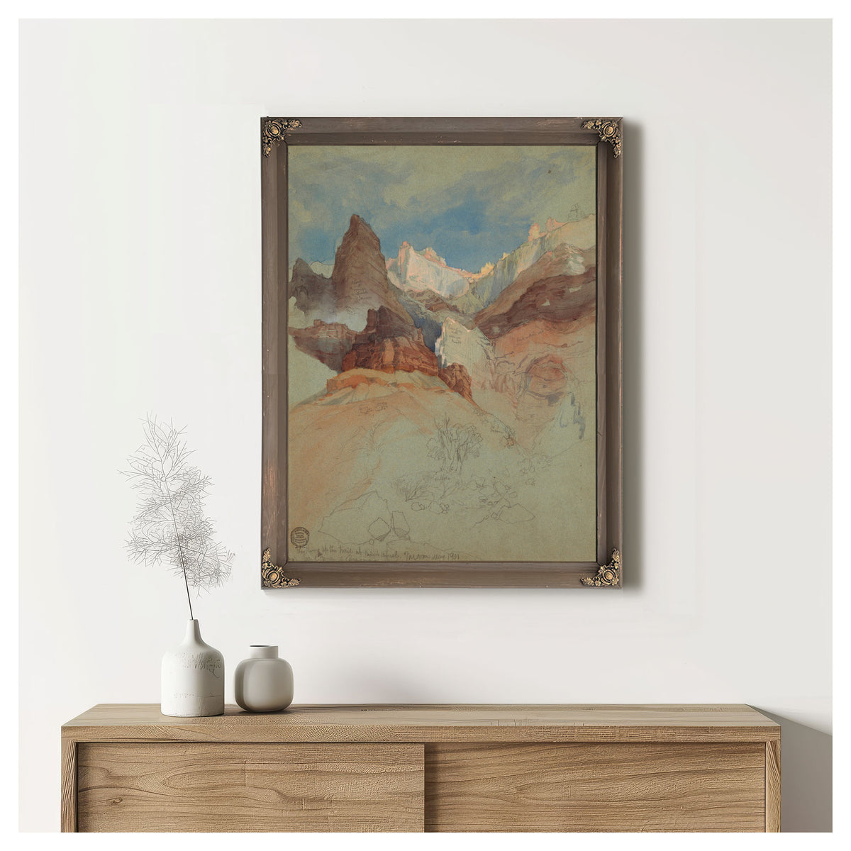 Looking Up Trail Bright Angel Grand By Frederic Edwin Church