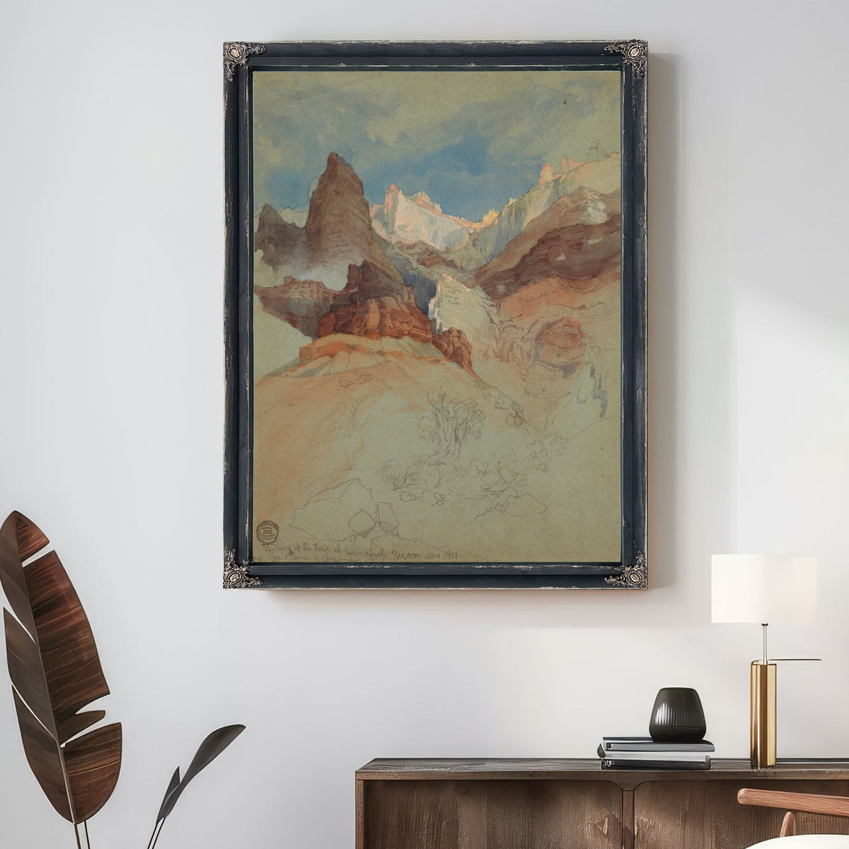 Looking Up Trail Bright Angel Grand By Frederic Edwin Church
