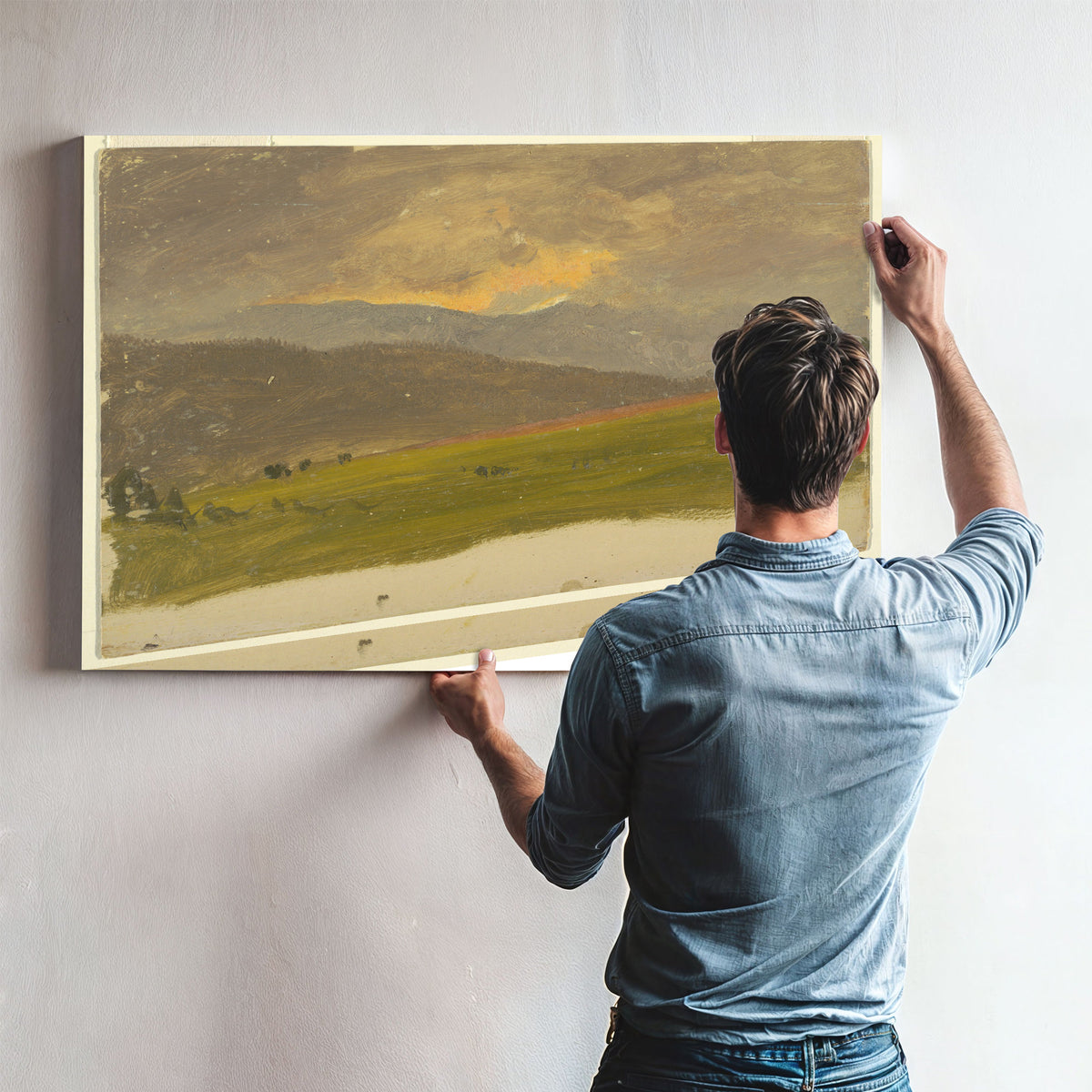 Original Files Oil Sketch Deep Valley By Frederic Edwin Church