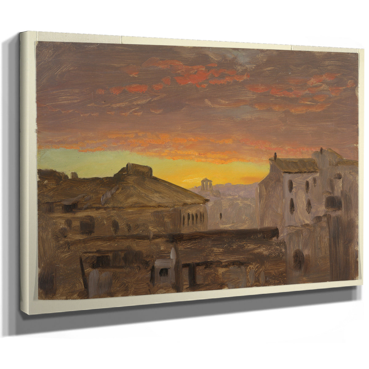 Original Files Rome Rooftops Sunset By Frederic Edwin Church