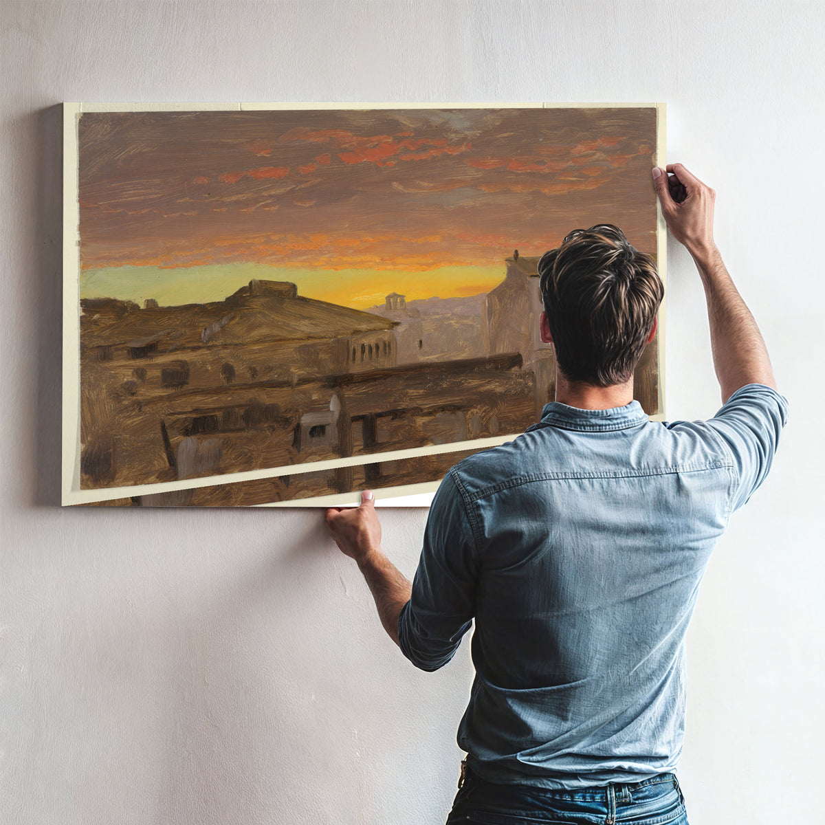 Original Files Rome Rooftops Sunset By Frederic Edwin Church