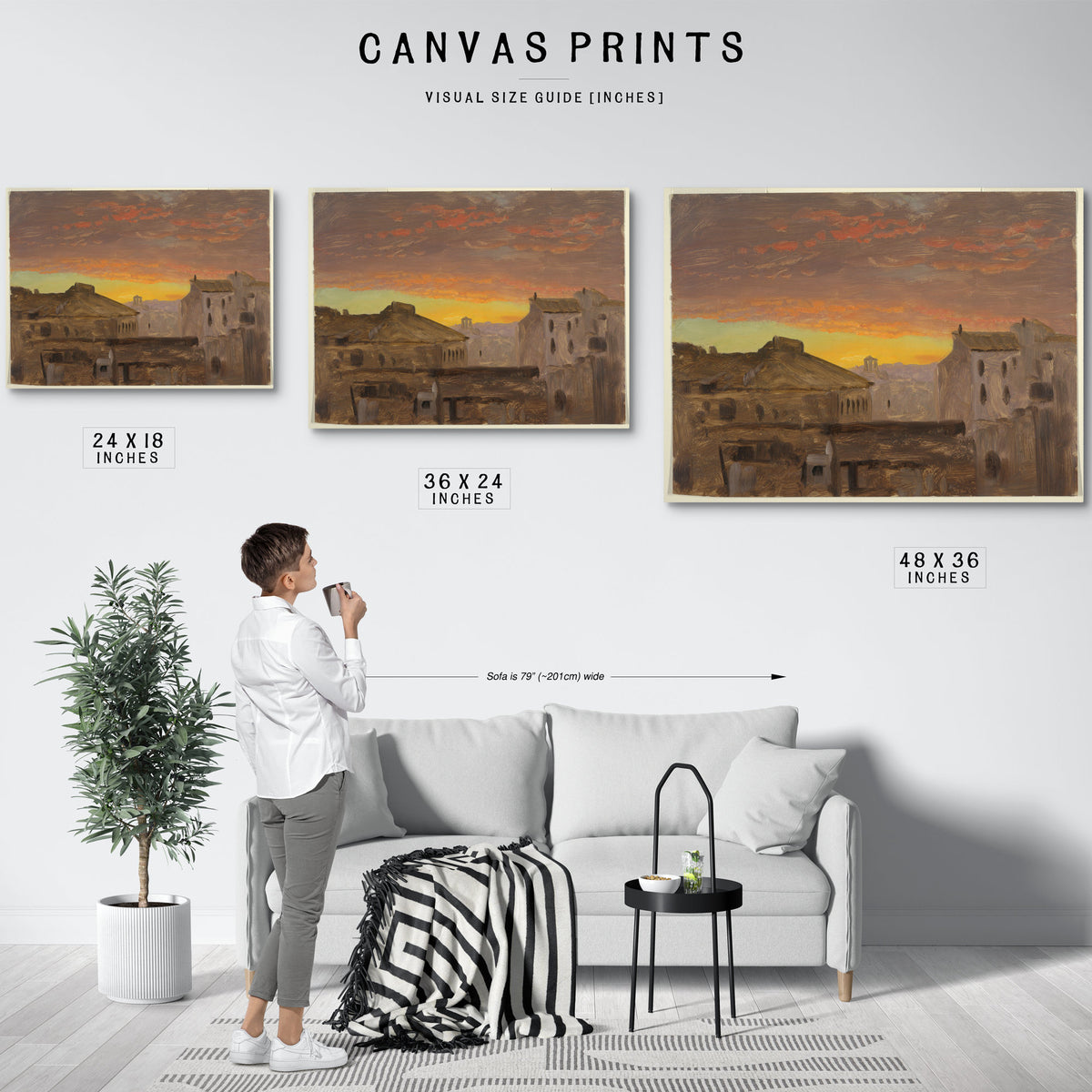 Original Files Rome Rooftops Sunset By Frederic Edwin Church