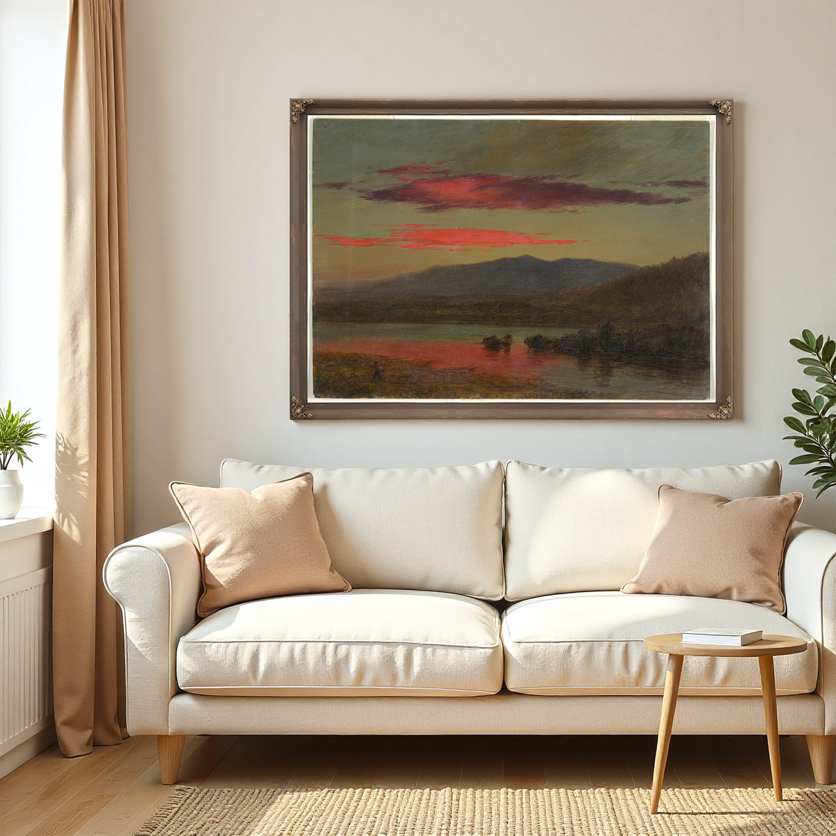 Original Files Sunset Hudson New York By Frederic Edwin Church