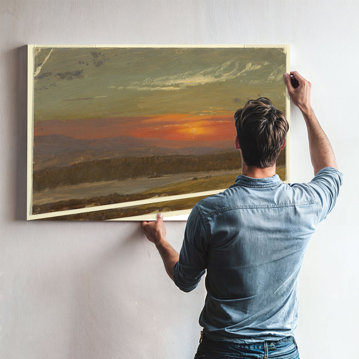 Original Files Sunset Over Catskills By Frederic Edwin Church