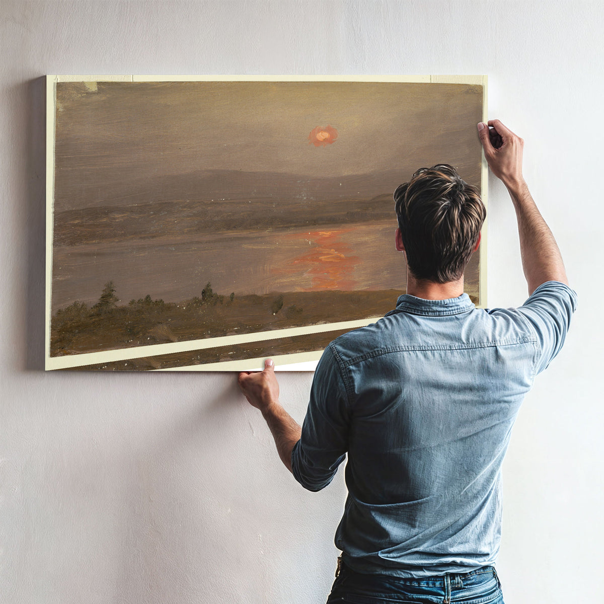 Original Files View Across Hudson By Frederic Edwin Church