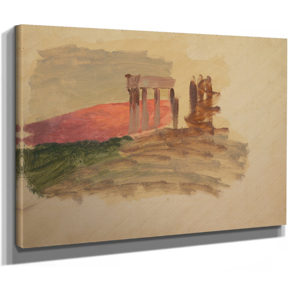 Rapid Sketch the Temple Corinth 1869 By Frederic Edwin Church