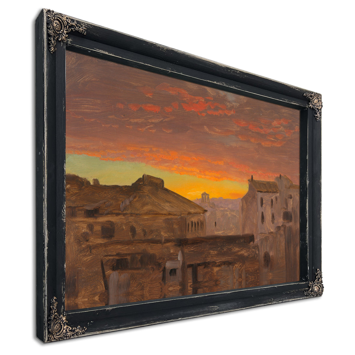Rome Rooftops Sunset 186869 By Frederic Edwin Church