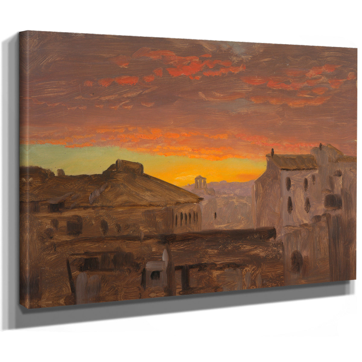 Rome Rooftops Sunset 186869 By Frederic Edwin Church