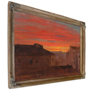 Rooftops Sunset the Pincio Rome Late By Frederic Edwin Church