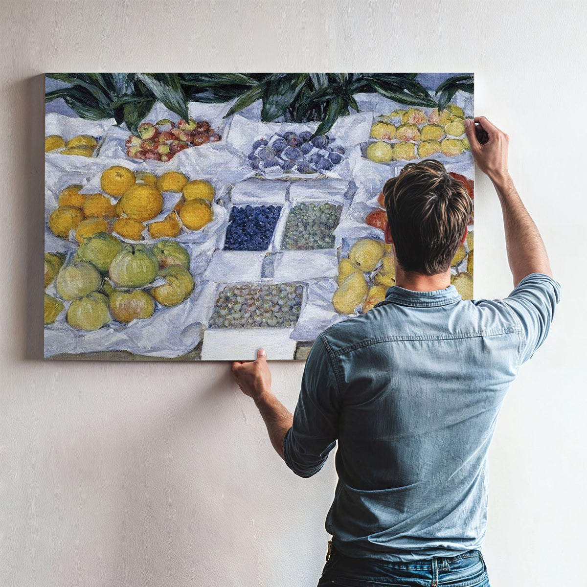 Fruit Displayed On A Stand By Gustave Caillebotte