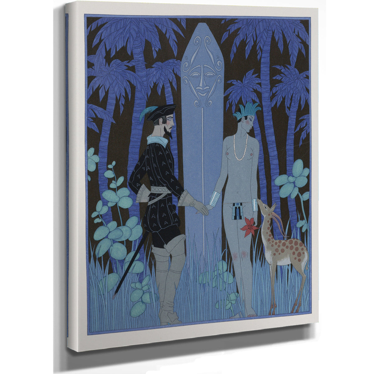 Pocohontas Meeting John Smith 1929 By George Barbier