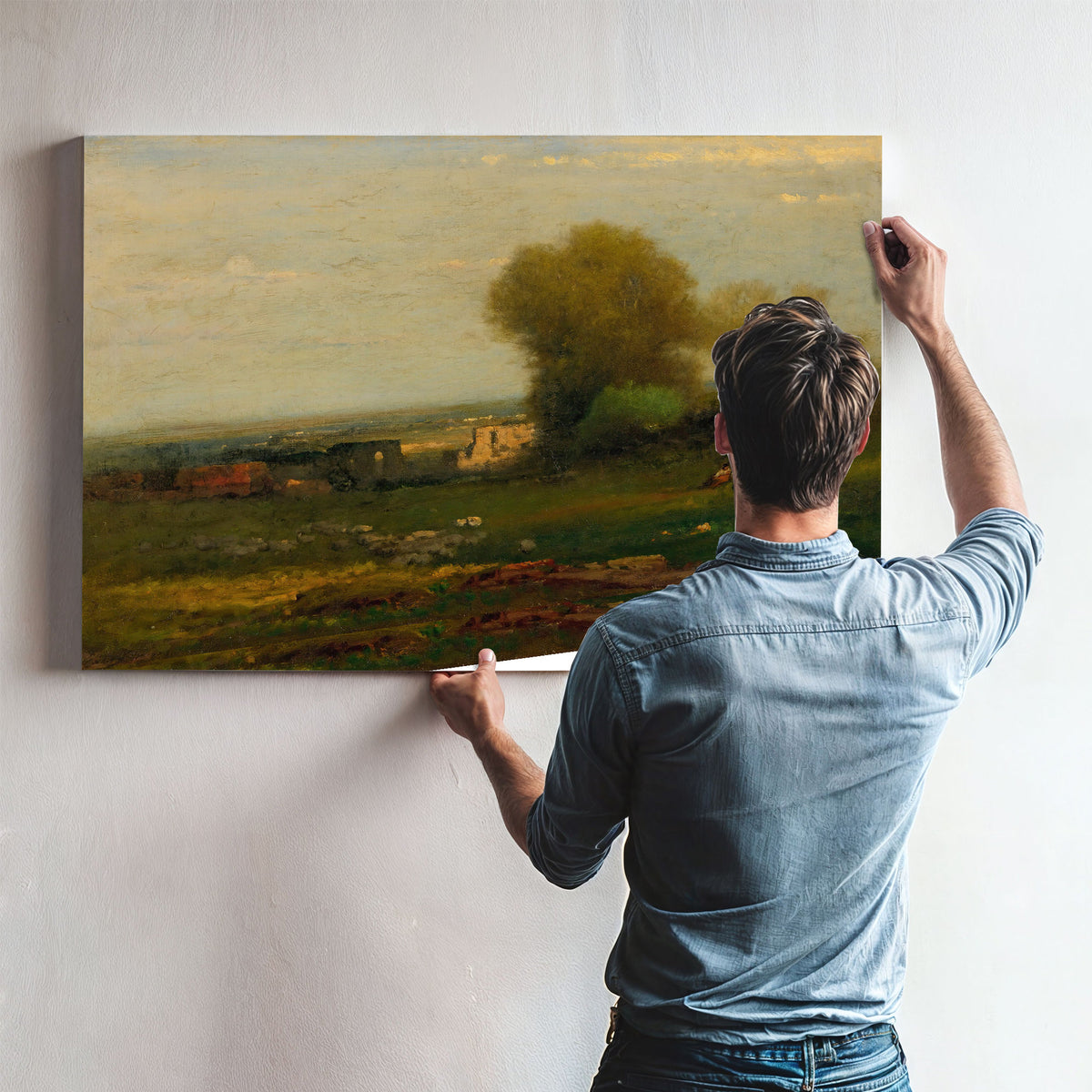 By Old Aqueduct Campagna Italy Circa By George Inness