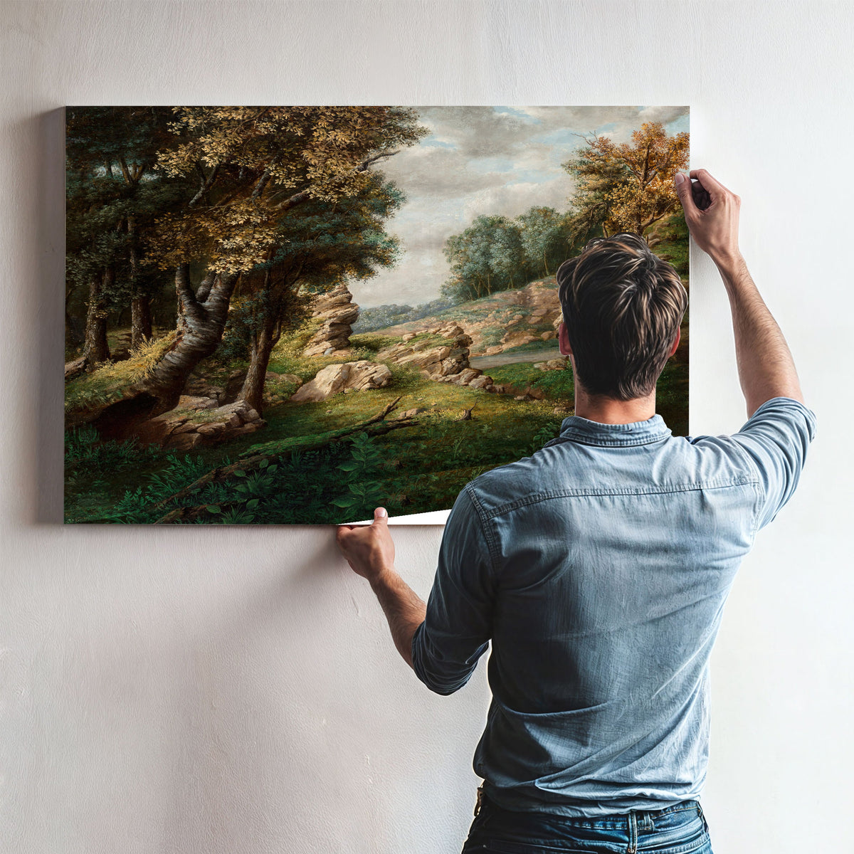 Rocky Dell Near Village Circa 1849 By George Inness