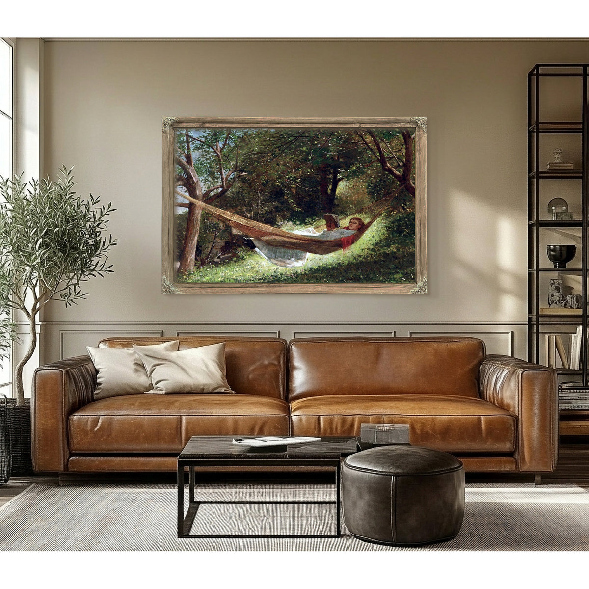 Girl In A Hammock Painting Winslow Homer Canvas Art