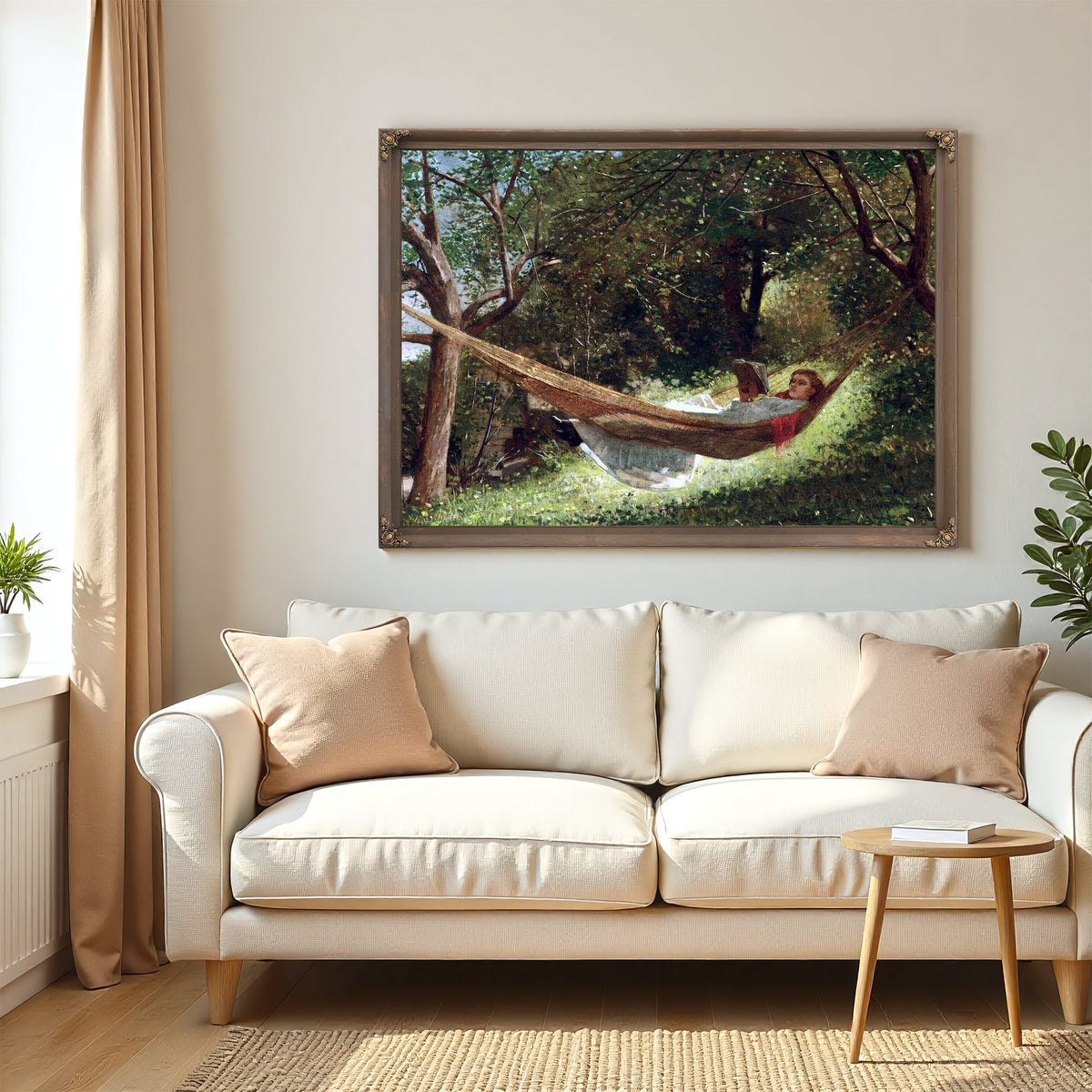 Girl In A Hammock Painting Winslow Homer Canvas Art