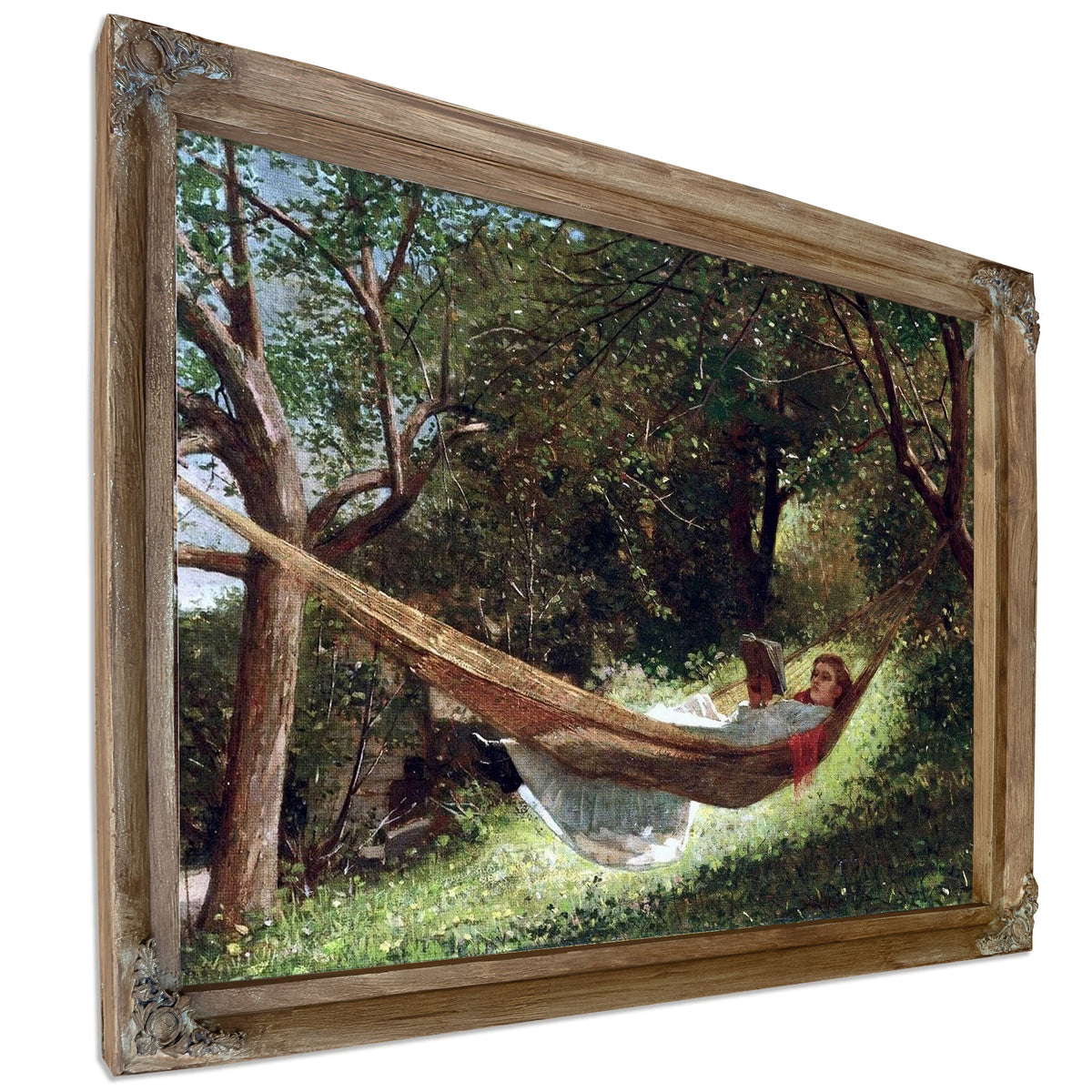 Girl In A Hammock Painting Winslow Homer Canvas Art