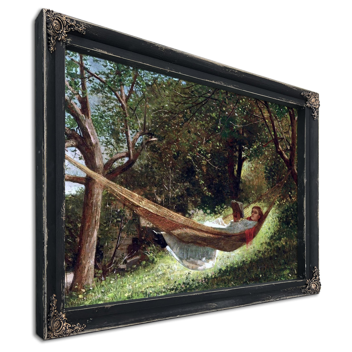 Girl In A Hammock Painting Winslow Homer Canvas Art