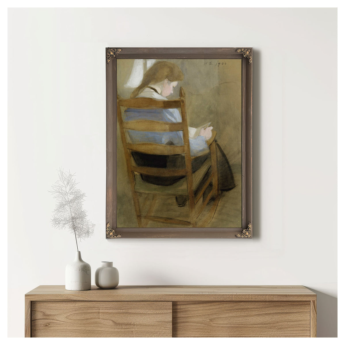 Girl Reading Seated Girl by Helene Schjerfbeck