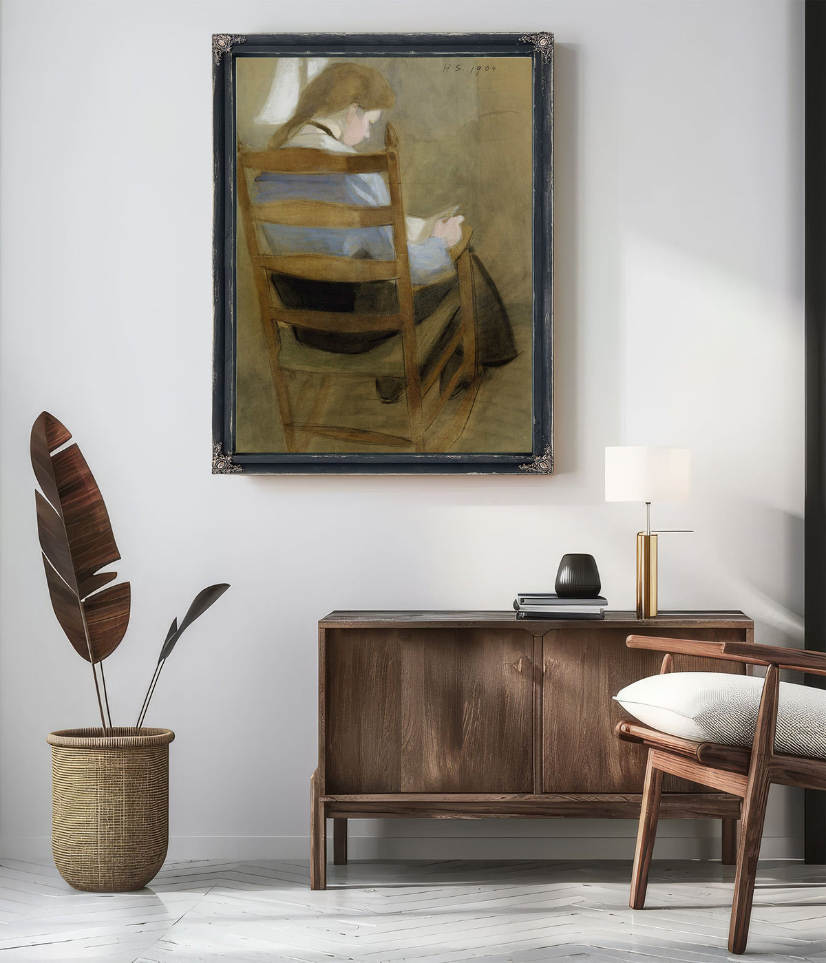 Girl Reading Seated Girl by Helene Schjerfbeck