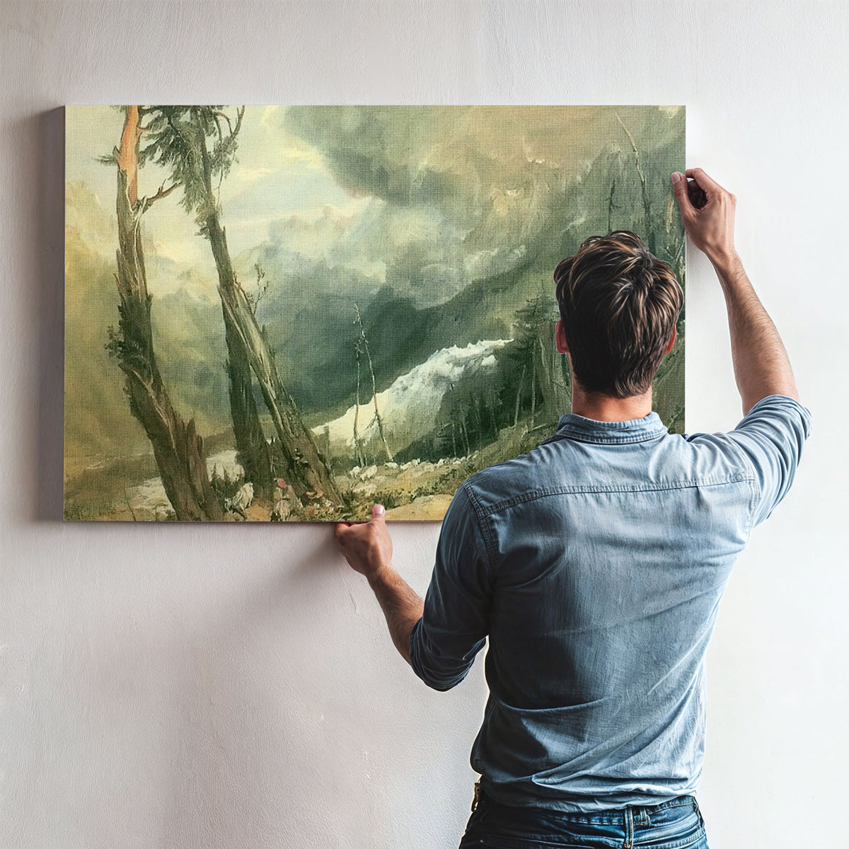 Glacier And Source Of The Arveron Going Up To The Mer De Glace By Jwm Turner