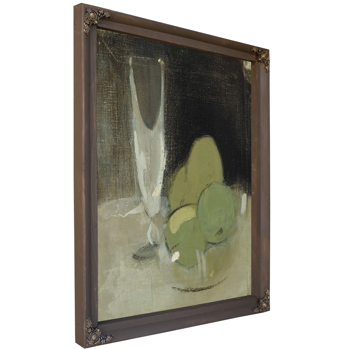 Green Apples And Champagne Glass by Helene Schjerfbeck