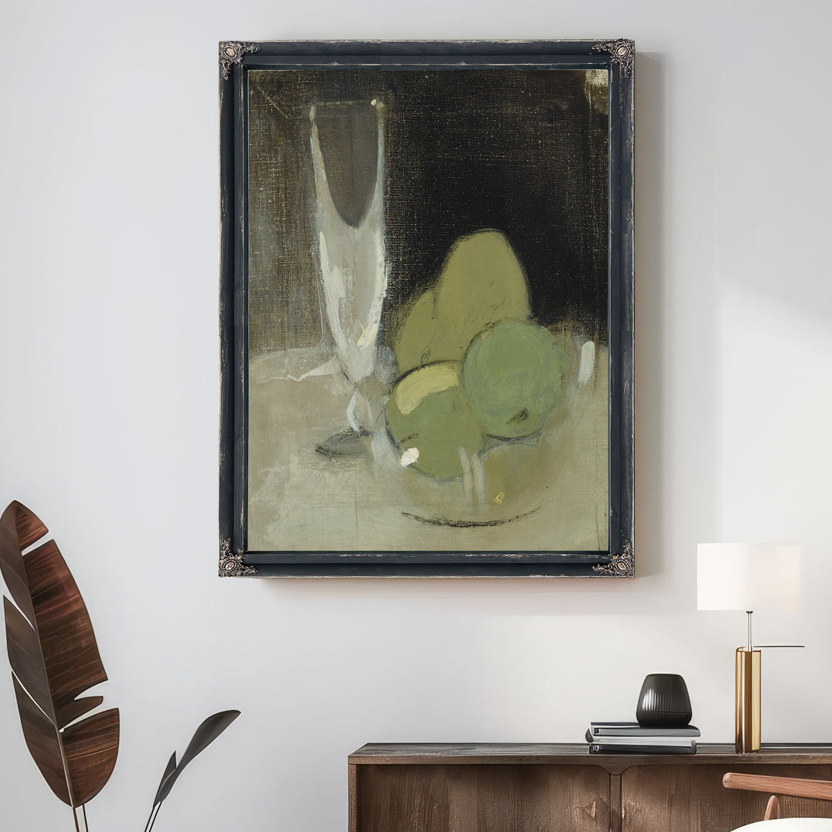 Green Apples And Champagne Glass by Helene Schjerfbeck