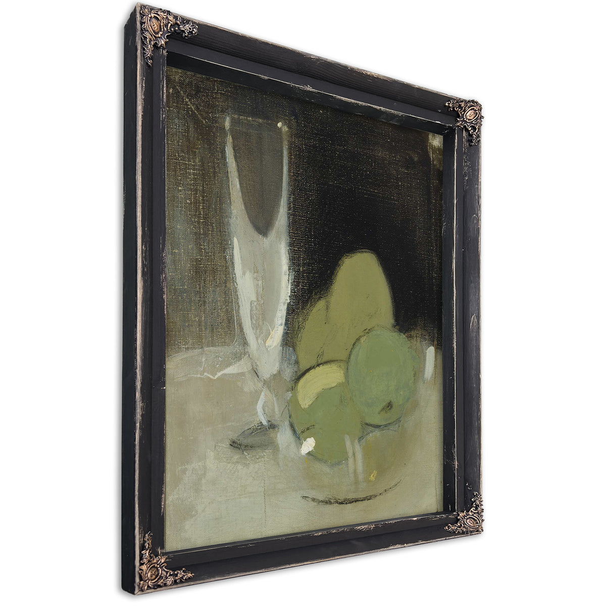 Green Apples And Champagne Glass by Helene Schjerfbeck