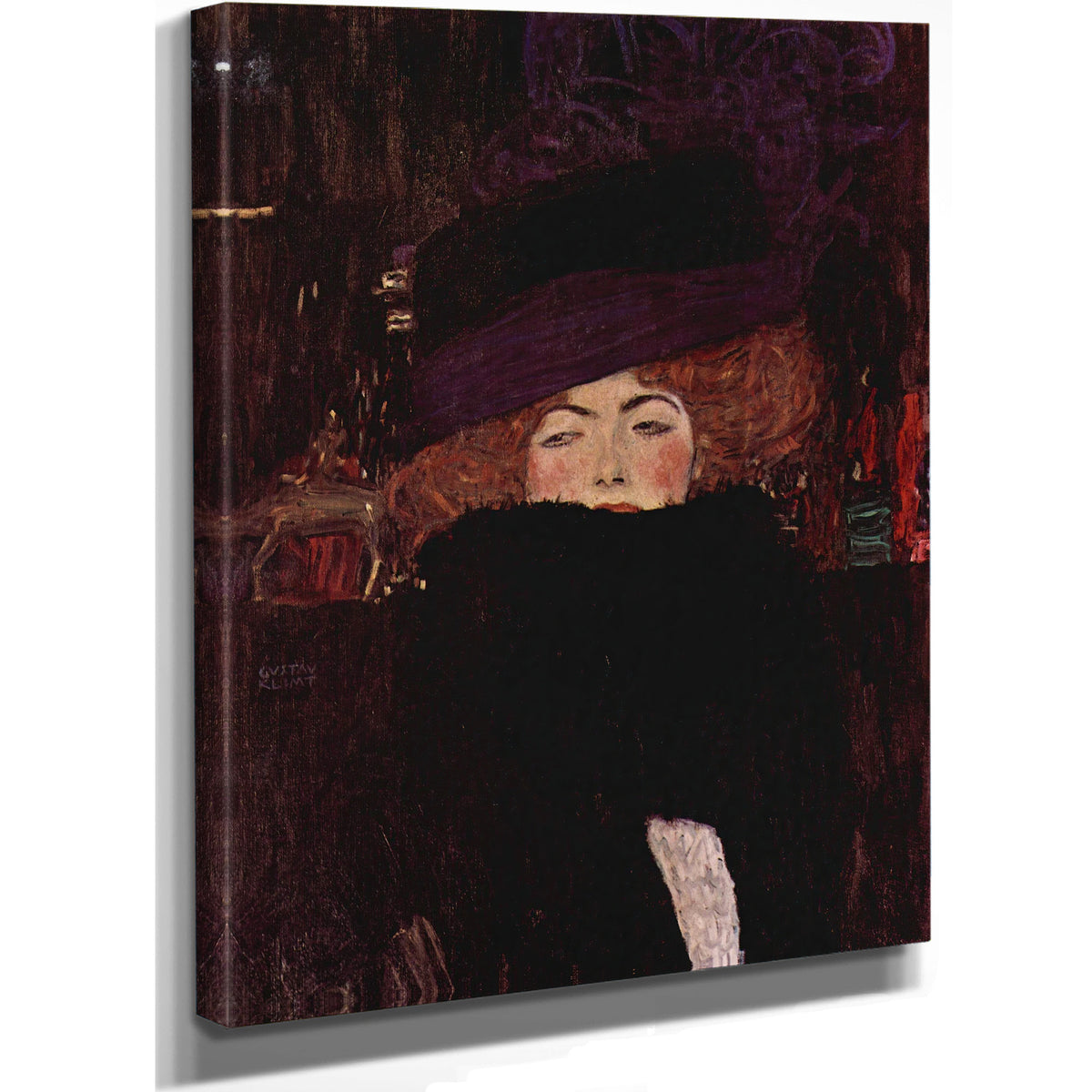 Dame Mit Hut Und Federboa 1909 By Gustav Klimt