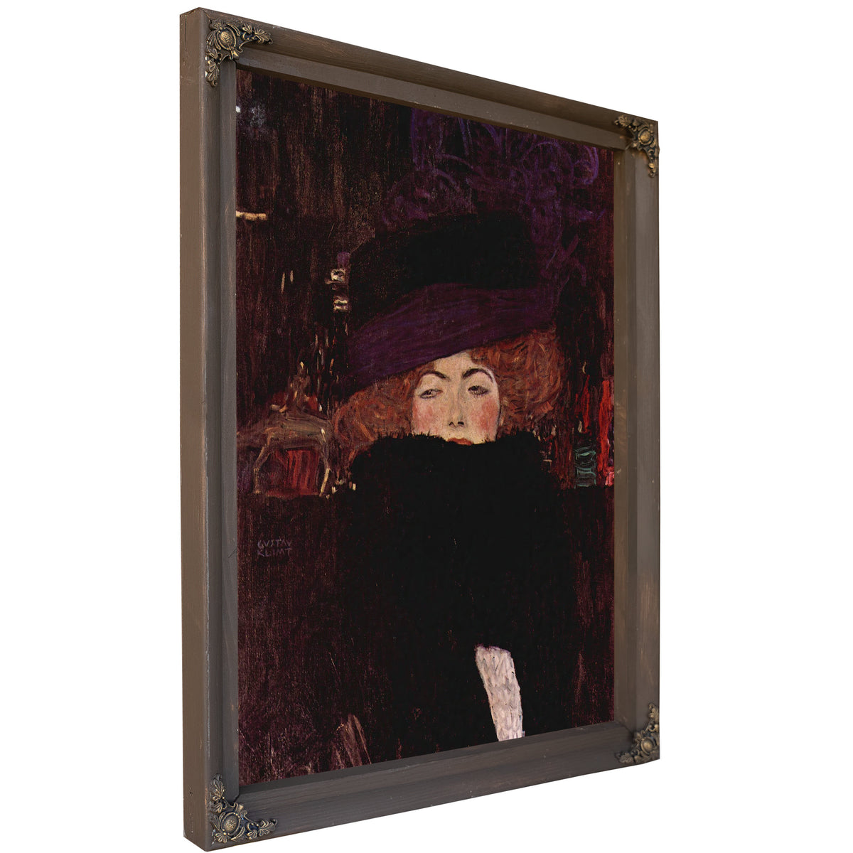 Dame Mit Hut Und Federboa 1909 By Gustav Klimt