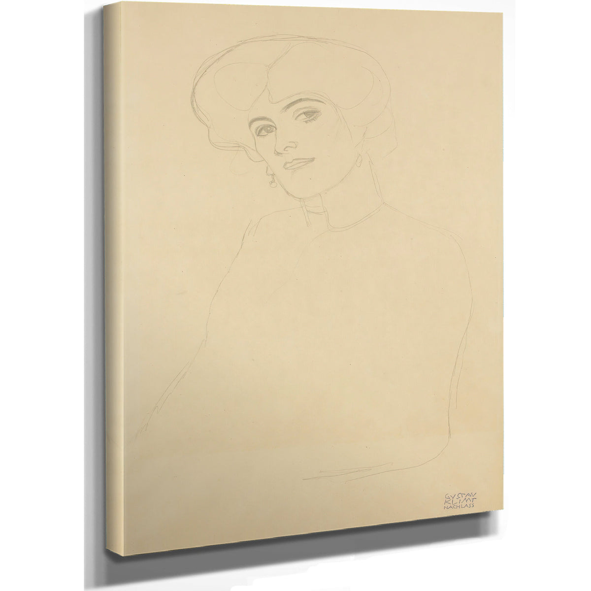 Damenbrustbild Im Dreiviertelprofil By Gustav Klimt